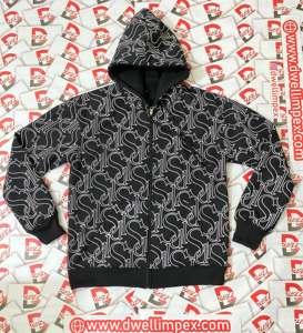 Sudaderas con capucha con cremallera unisex All-Over Screen Printed 100% algodón Blended Solid Pattern Hooded Collar Multi-Color Full Print - Product Image 1