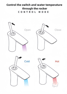 Robinet de lavabo moderne en laiton blanc personnalisé, à commande double chaud/froid, à levier, pour meuble sous-évier, avec valve en céramique, pour salon et chambre à coucher - Product Image 6