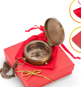 Belle boussole gravée avec chaîne dans un coffret cadeau, cadeaux pour mari, cadeaux pour couples, cadeaux de Noël, qualité supérieure - Product Image 2