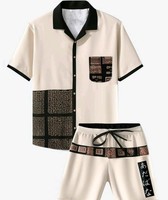 Conjunto de camiseta y pantalón corto de color liso para hombre Conjunto de camiseta de secado rápido y estampado corto conjunto de verano servicio OEM ODM