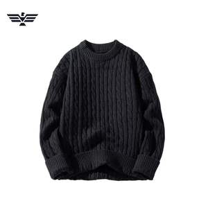 Suéter de Invierno para Hombre, Cuello Redondo, Tejido de Cable, 100% Algodón, Premium, Cálido, Antiarrugas, Antiencogimiento, Antipilling - Product Image 6