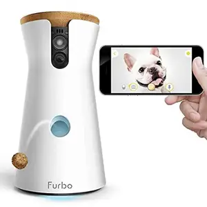 Kamera anjing Furbo penjualan terbaik: mainan hewan peliharaan, kamera hewan peliharaan wi-fi Full HD, dan Audio 2 arah, dirancang untuk anjing, Kompatibel