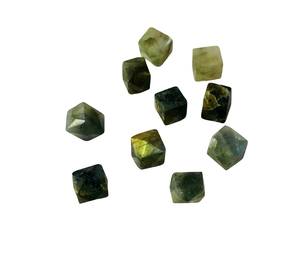 ¡10 piezas de piedras preciosas de cubo de labradorita! Piedras sueltas pulidas con flash azul para hacer joyas (9mm-10mm) - Product Image 3