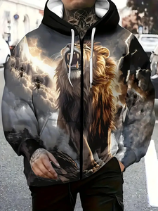 Sudaderas con cremallera con impresión 3D animal de alta calidad para hombres y unisex - Product Image 6