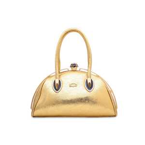 Golden Simple Style Evening <b>Clutch</b> Purse Half-Moon Square Pattern <b>Wedding</b> Party Bag with Pearl Decoration Bridal P35830 - Product Image 3