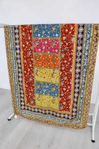 Chinon dupatta แบบดีไซเนอร์รุ่นดูเพตาสีเงินลายดอกไม้สไตล์ชนเผ่าประดับกระจกและงานปักด้วยมือ - Product Image 2