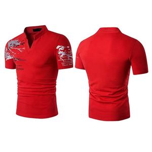 เสื้อยืดแขนสั้นผ้าไมโครไฟเบอร์สำหรับผู้ชายเสื้อคอตตอนแขนสั้นคอตั้งครึ่งแขนสำหรับผู้ชายเสื้อผ้าแนวสตรีท - Product Image 4