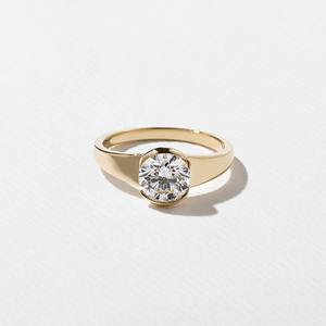 Vente en gros de bague en diamant cultivé en laboratoire de 1 carat pour femme en or massif 14K VVS2 Clarity Brilliant Cut IGI Certified Minimalist Supplier - Product Image 6