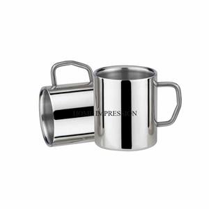 แก้วกาแฟโลหะติดผนังสองชั้นทำจากสแตนเลสแก้วขัดเงาถ้วยเครื่องดื่มดีไซน์ทันสมัยแก้วเสิร์ฟเครื่องดื่ม - Product Image 4