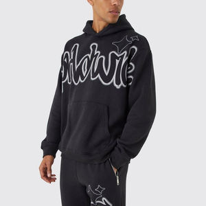 Custom Logo Printed Street Wear Style Men Tracksuits / Latest Design Fashion Training Flared Pants With <b>Hoodies</b> - Product Image 3