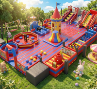 Parc d'attractions gonflable géant en PVC pour l'extérieur, toboggan, château gonflable, parcours d'obstacles commercial, personnalisable pour adultes
