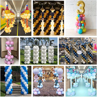 Arche de mariage réglable de 7 pieds, support de colonne de ballons au sol, cadre de toile de fond en métal, kit de support de ballons pour fournitures de fête
