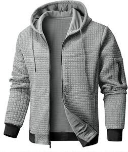 Sweat à capuche zippé en polaire à manches longues pour homme, coupe ajustée, sweat-shirt à blocs de couleur, sweat-shirt en coton ample pour homme à manches longues, sur mesure - Product Image 1