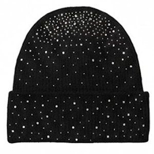 New Arrival Custom Rhinestones Design <b>Black</b> <b>Men's</b> Beanies For Streetwear Beanie <b>Caps</b> For <b>Mens</b> Comfortable Knitted Style jacquard - Product Image 1