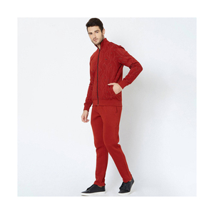 Conjunto Deportivo de Dos Piezas de Algodón Tejido con Cierre para Hombre, Ropa Deportiva Transpirable y Sostenible para Invierno - Product Image 2