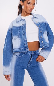 Veste en jean pour femme, bleu clair, surdimensionnée, en coton tricoté, délavée et déchirée, style streetwear, avec boutons et manches longues, personnalisable - Product Image 6