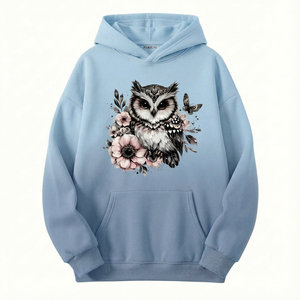 Prix de gros, sweats à capuche personnalisés avec impression graphique, logo personnalisé, étiquette, pull oversize à épaules tombantes, sweat à capuche pour femmes - Product Image 2