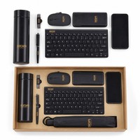 Coffret Cadeau d'Affaires Personnalisé en Acier Inoxydable Clavier Souris Boîte Cadeau Premium Pratique pour Clients/ Employés Événementiel
