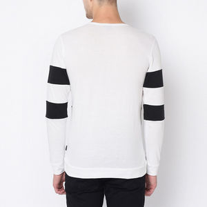 โลโก้ที่กําหนดเองการพิมพ์เสื้อยืดผู้ชายเปล่าผ้าฝ้ายโพลีเอสเตอร์ทําเสื้อยืดแขนยาวแขนยาวปรับแต่งเสื้อ OEM - Product Image 2