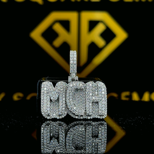 Colgantes y Dijes de Plata de Ley 925 con Baño de Platino, Personalizables, Estilo Hip Hop, Death Row Records, Forma de Corazón, Moissanita, Cadena Unisex - Product Image 2