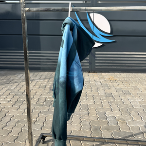 Fabricante de ropa personalizada 100%, sudaderas con capucha cuadradas de algodón pesado, ropa de calle bordada, Sudadera con capucha desteñida al sol de trabajo de varios paneles - Product Image 3