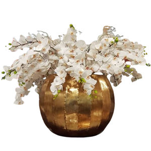 Único hecho a mano moderno de moda de lujo chapado en oro florero de aluminio de metal costero florero de hierro - Product Image 1