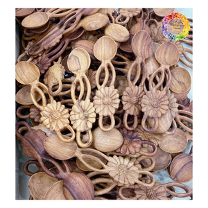 Cuillères en bois de haute qualité, ensemble de cuillères en teck naturel 100%, cuillère d'ustensiles de cuisine en bois, cuillère en bois artisanale - Product Image 2