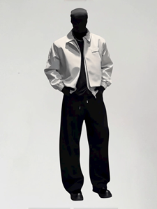 Veste bomber en cuir à fermeture éclair, design à deux pièces factices, hiver, devant à rabat, décontractée, réversible, pour homme et femme, couple - Product Image 3