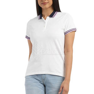 Nueva llegada de talla grande para mujer para Polo diseño único de secado rápido patrón sólido transpirable de punto estilo casual - Product Image 2