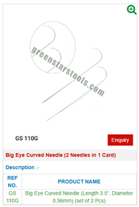 Big Eye Curved <b>Needle</b> (2 <b>Needles</b> in 1 Card) GS 110G for Jewelry Tools-Jewellery Tools - Product Image 2