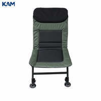 Chaise de pêche à la carpe pliable et portable avec pieds réglables et siège rembourré pour la pêche en plein air et le camping