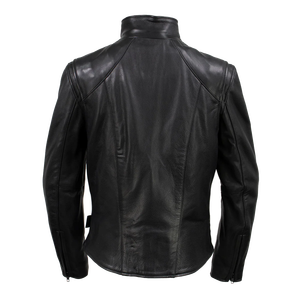 Chaqueta de moto de cuero auténtico negro para mujer, chaqueta de piel de cordero Cafe Racer, chaqueta de moto de cuero suave para mujer - Product Image 2