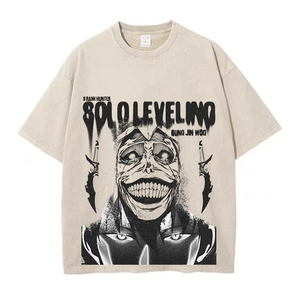 Camiseta lavado ácido para hombre, precio al por mayor, 100% algodón, tejido de punto multicolor informal, 150 gramos, diseño único, estampado de gran tamaño - Product Image 3