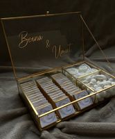 Boîte à bijoux en métal et verre de grande capacité, écologique, gravée, fabrication artisanale époustouflante pour objets anciens