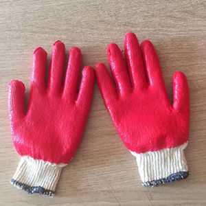 Gants enduits de caoutchouc vietnamien Gants de travail de sécurité antidérapants anti-coupure avec coton réutilisable semi-enduit de latex pour le jardinage - Product Image 1