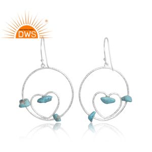 Diseño caliente plata esterlina Natural Arizona turquesa piedra preciosa pendiente joyería personalizada para mujer regalo para ella - Product Image 2