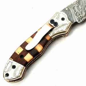 Cuchillo de bolsillo plegable Damasco Mango de calidad premium Cuchillo plegable de acero Damasco - Product Image 6