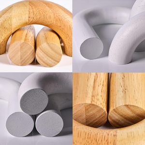Thiết lập của 3 vòm bằng gỗ trang trí đối tượng thẩm mỹ kệ và Bàn cà phê trang trí trung tính kệ sách điểm nhấn japandi phong cách hiện đại - Product Image 3