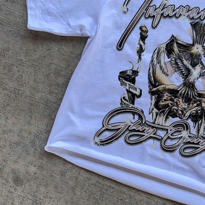 Logo personnalisé vintage unisexe impression directe d'usine T-shirt léger col rond Streetwear T-shirt surdimensionné lourd - Product Image 4