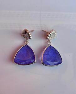 Pendiente de tanzanita de Plata de Ley 925 hermoso pendiente de mujer - Product Image 6