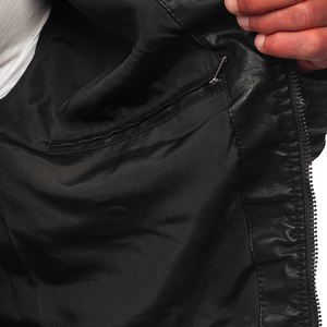 เสื้อแจ็กเก็ตหนังสำหรับผู้ชายเสื้อแจ็คเก็ตหนังสไตล์สตรีทแขน100% - Product Image 6