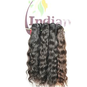 Arbre à cheveux indien cuticule alignée aspect naturel ondulé brut vente en gros faisceaux pas cher couleur noire vierge vendeur double humain par exportation - Product Image 4