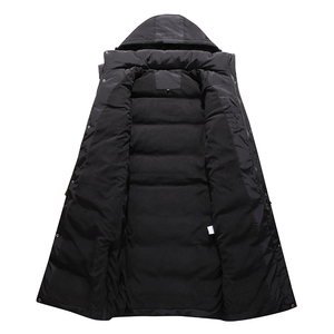 Haute qualité hommes vestes veste pour hommes Long hiver chaud bouffant manteau coupe-vent Logo personnalisé épais à capuche vêtements d'extérieur Streetwear - Product Image 6