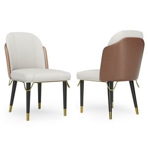 Chaises de salle à manger de style mid-century modern avec revêtement en similicuir et pieds en bois et métal - Mobilier d'intérieur - Product Image 1