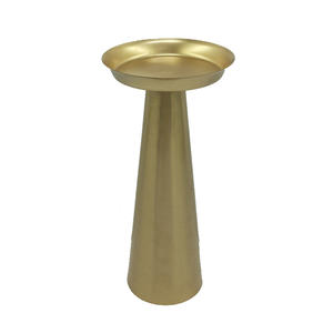 Portavelas de pilar de Metal con acabado dorado para el hogar y la boda, pilar de vela de lujo decorado a mano, novedad - Product Image 1