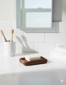 Jabonera de Bambú de Primera Calidad, Moderna Jabonera con Drenaje para Baño, Lavabo y Ducha, Precio Directo de Fábrica - Product Image 1