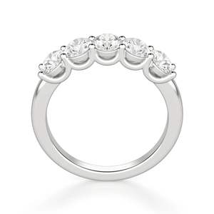 Bague de mariage ovale en diamant cinq pierres pour femme - Product Image 2