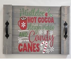 Élégant 2025 nouveau Design métal plateaux de service en bois cadeaux de Noël et décorations de mariage avec poignées multi-usages - Product Image 6