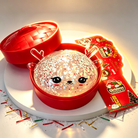 Jouet sensoriel anti-stress en forme de boulette de Noël géante, en TPR scintillant, à remontée lente