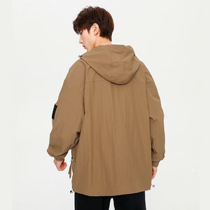 <b>Fashion</b> <b>Design</b> Mens Outdoor Hiking Waterproof Windbreaker Jacket Solid Color Polyester Hoodie Jacket With Zipper - Product Image 2